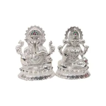 Elegant White Metal God Statue